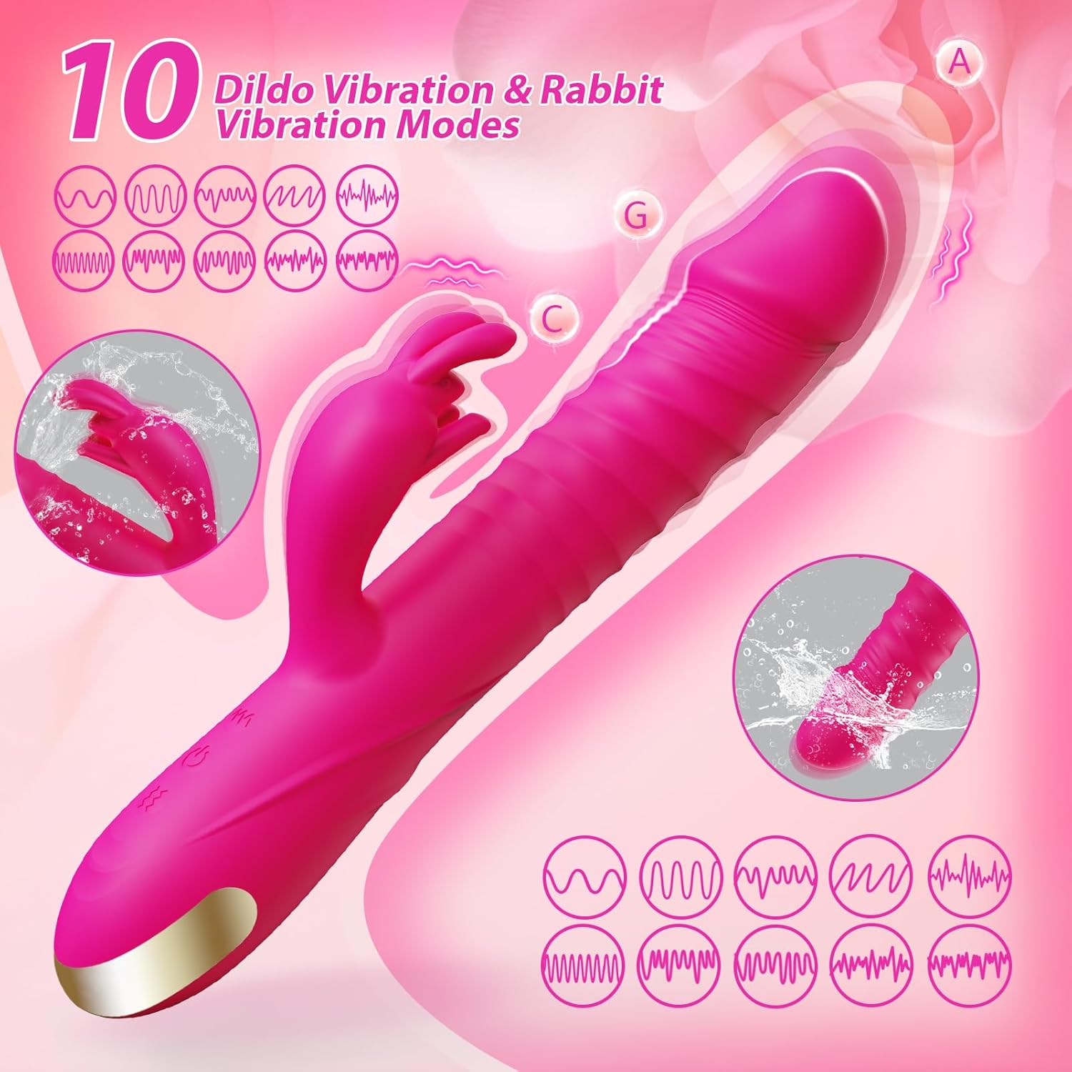 Thrusting Dildo Vibrator Sex Toy for Women thumbnail 2