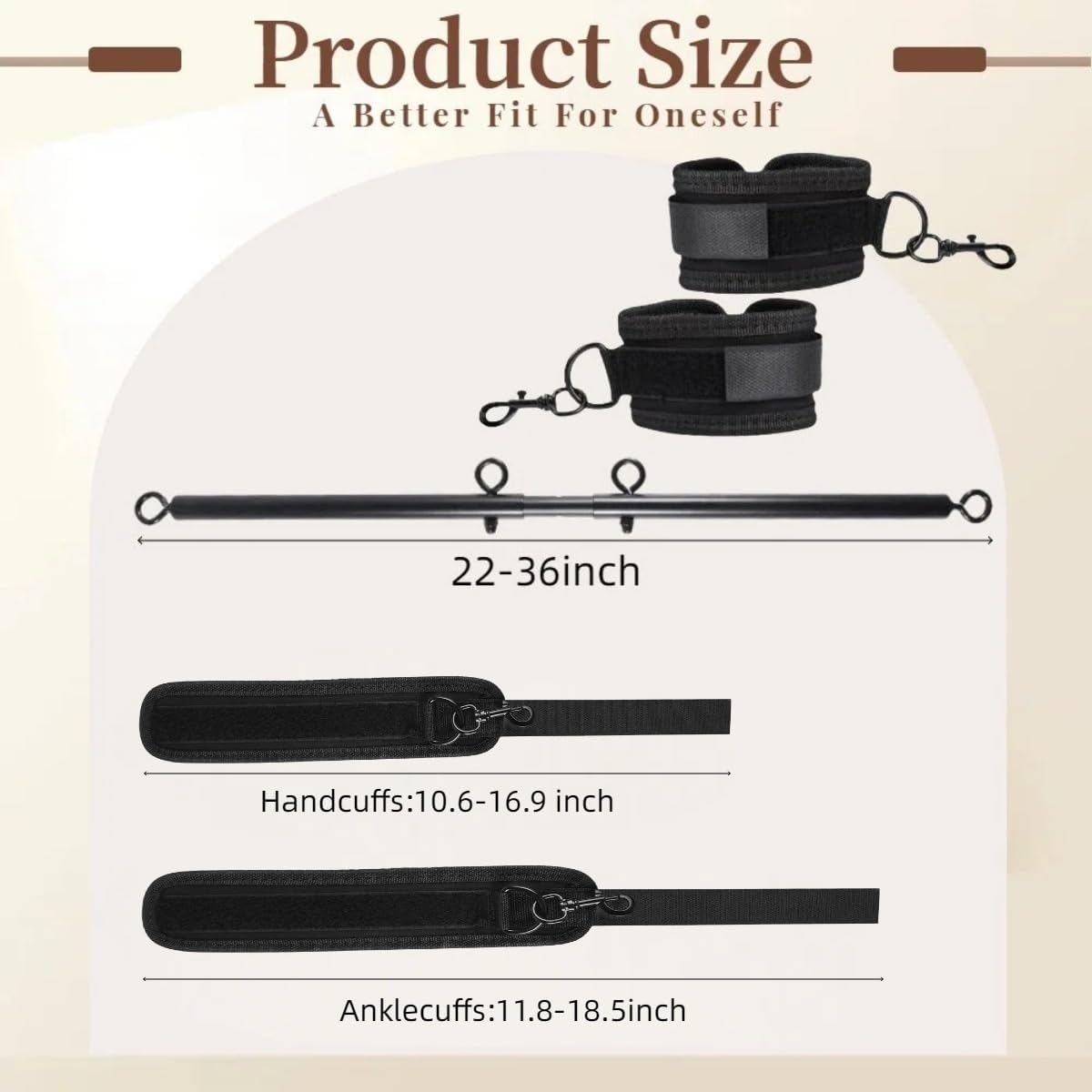 Adjustable BDSM Spreader Bar Restraint Set thumbnail 2