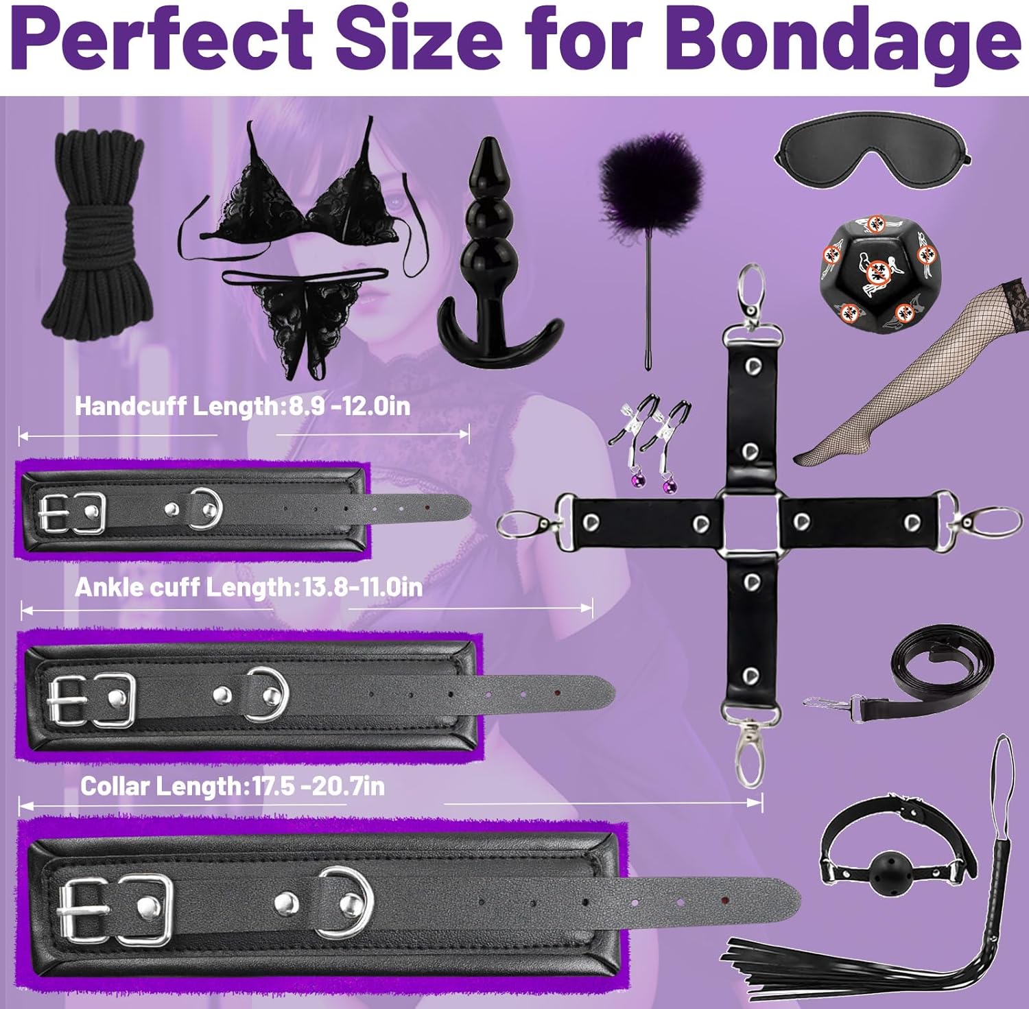 15 PCS BDSM Bondage Kit for Couples thumbnail 3