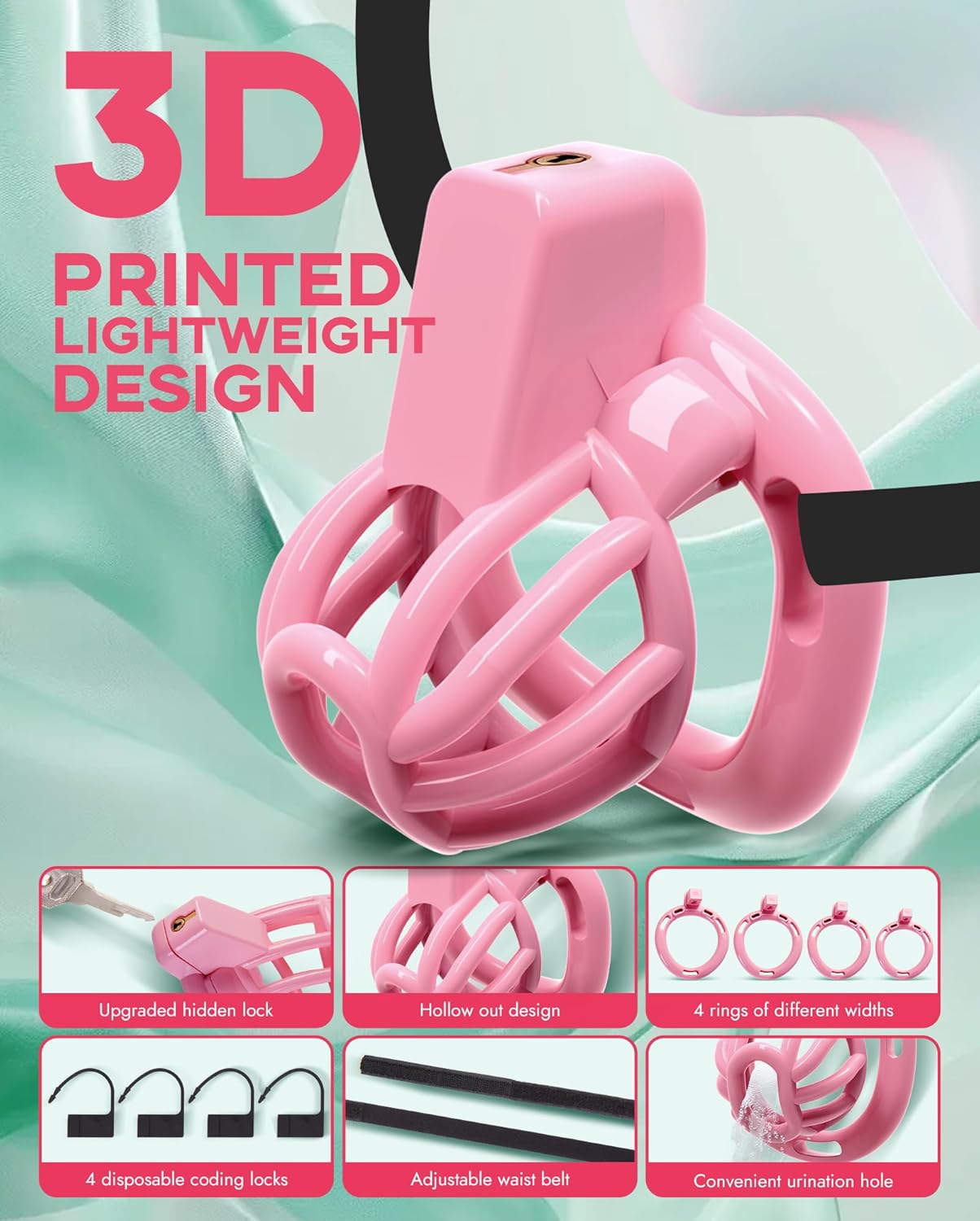Adjustable Male Chastity Cage thumbnail 3