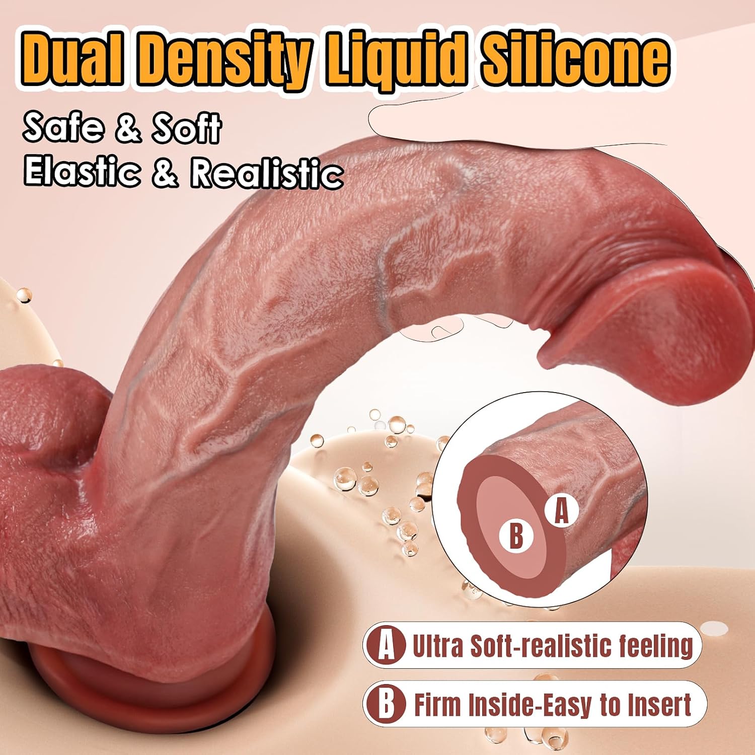 10 Inch Realistic Silicone Dildo for Women thumbnail 3