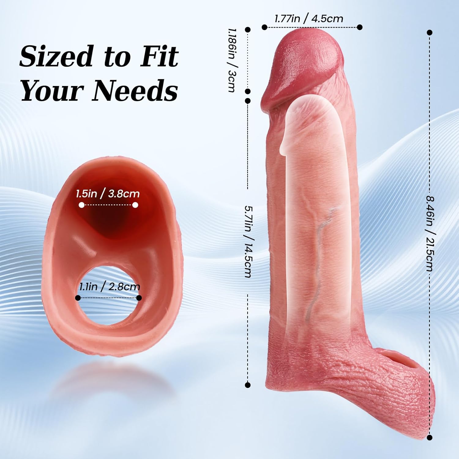 Realistic Silicone Penis Sleeve for Men thumbnail 2
