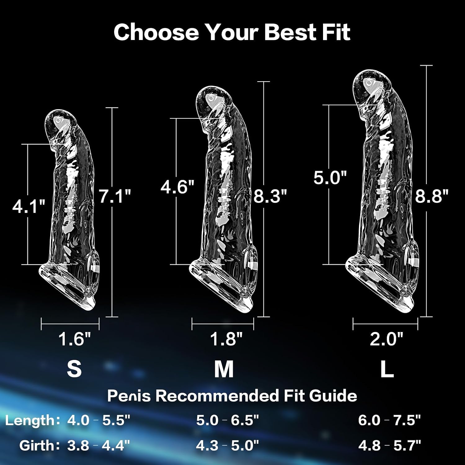 3 Sizes Reusable Penis Sleeve with Cock Ring thumbnail 2