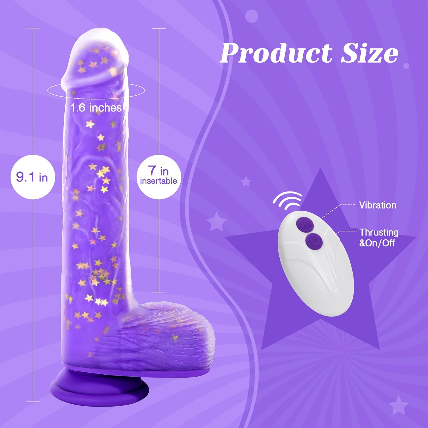 9 Inch Realistic G Spot Vibrator Dildo thumbnail 2