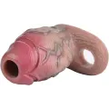 5 Inch Realistic Silicone Penis Sleeve with Penis Extender thumbnail 2