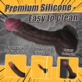 7 Inch Realistic Black Silicone Dildo for Women thumbnail 3