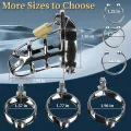 Metal Male Chastity Cage with 3 Cock Rings thumbnail 2