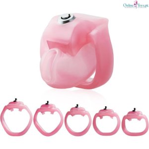 Resin Chastity Cage with 5 Comfort Rings