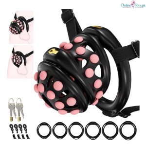 Buy Adjustable Male Chastity Cage with 6 Size Rings