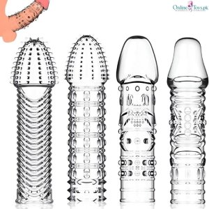 4 Pack Reusable Penis Sleeves and Extenders for Men