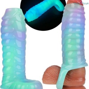 Silicone Penis Sleeve Extender for Men with Cock Ring