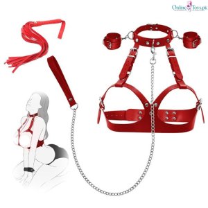 Adjustable Leather Breast Bondage Restraint Set