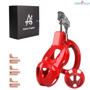 Red Male Chastity Cage with Invisible Lock
